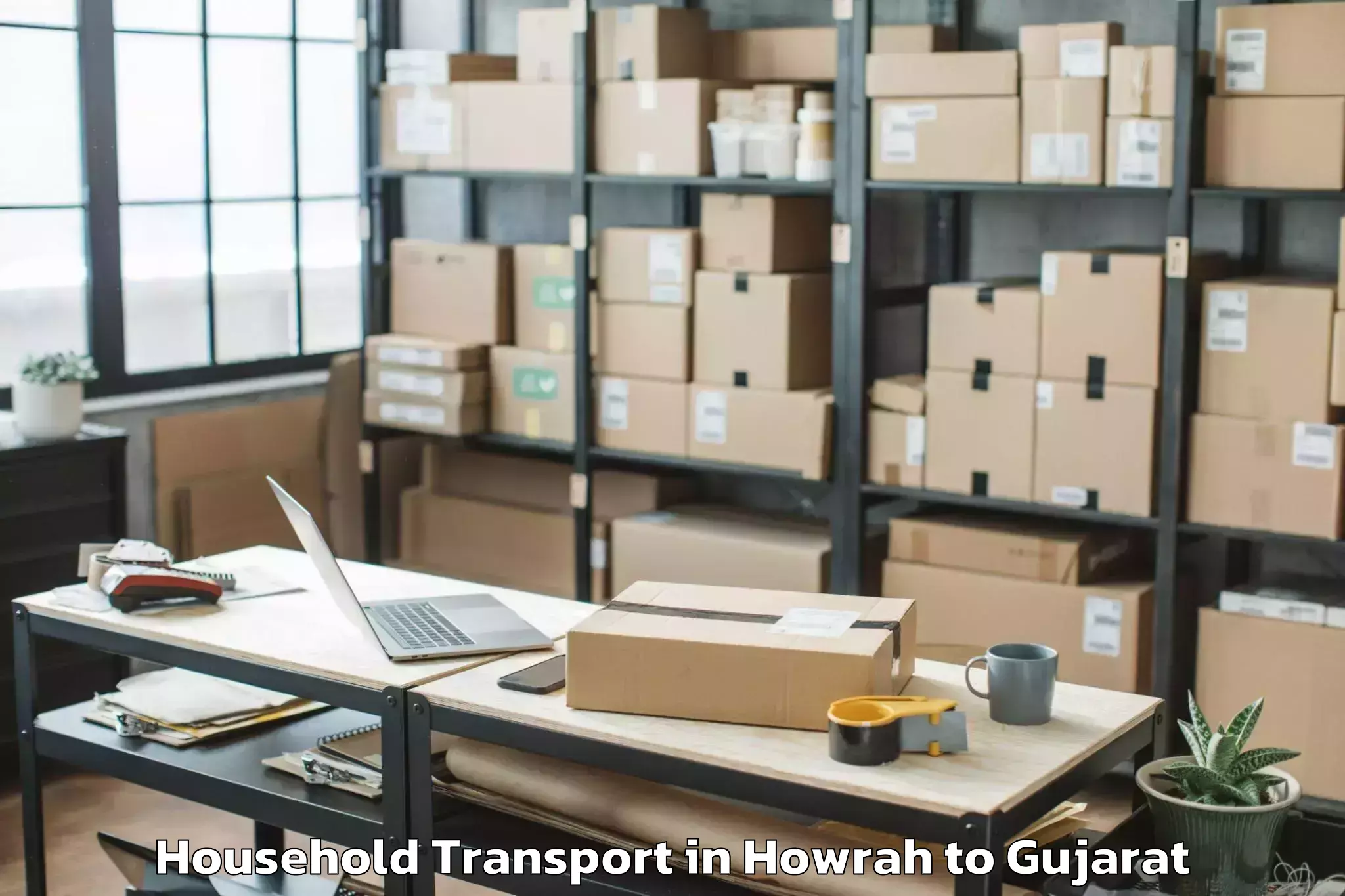 Get Howrah to Gandhi Nagar Household Transport